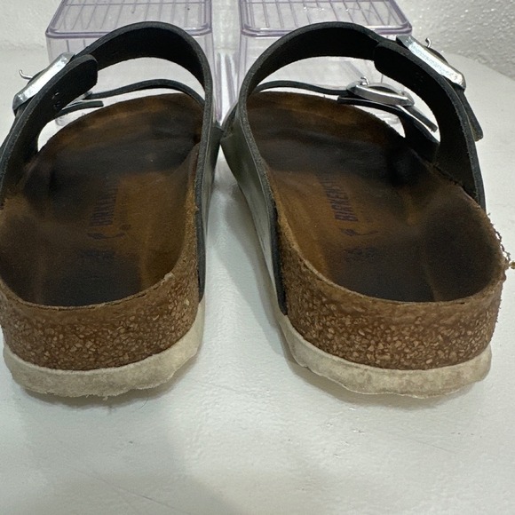 Birkenstock Arizona Silver Sandals Kids Size EU 33 US 2 Adjustable Two Strap - Picture 3 of 8